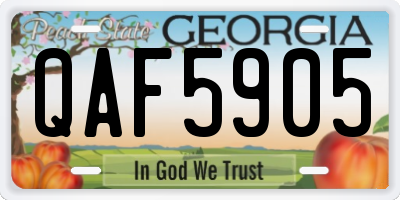 GA license plate QAF5905