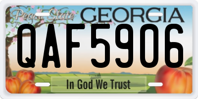 GA license plate QAF5906