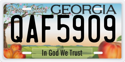 GA license plate QAF5909