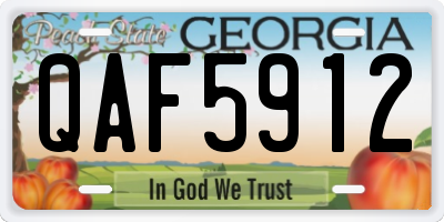 GA license plate QAF5912