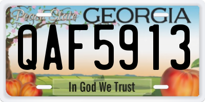 GA license plate QAF5913