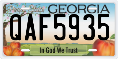 GA license plate QAF5935