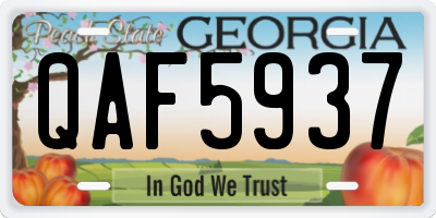 GA license plate QAF5937