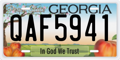 GA license plate QAF5941