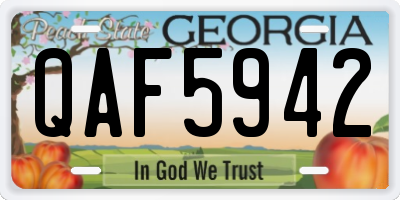 GA license plate QAF5942