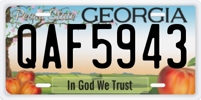GA license plate QAF5943