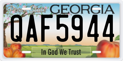 GA license plate QAF5944
