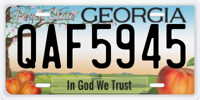 GA license plate QAF5945