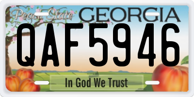 GA license plate QAF5946