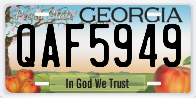 GA license plate QAF5949