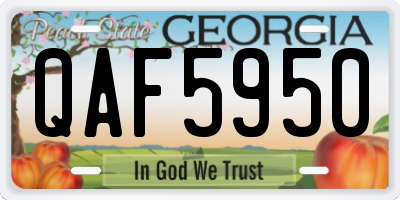 GA license plate QAF5950