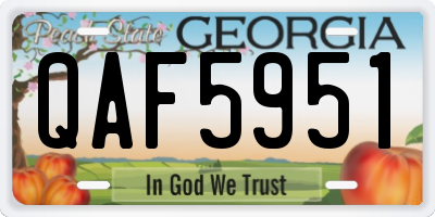 GA license plate QAF5951