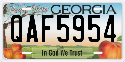 GA license plate QAF5954