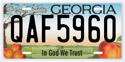 GA license plate QAF5960