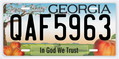 GA license plate QAF5963