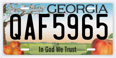 GA license plate QAF5965