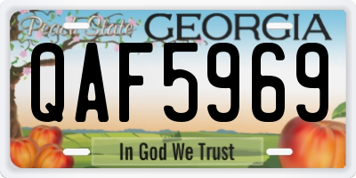 GA license plate QAF5969
