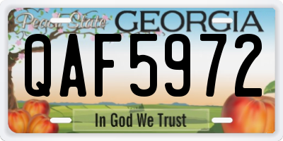GA license plate QAF5972