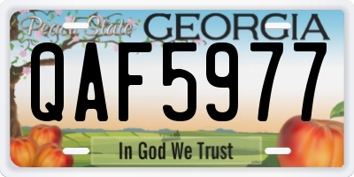 GA license plate QAF5977