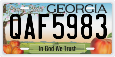 GA license plate QAF5983
