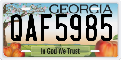 GA license plate QAF5985