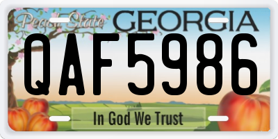 GA license plate QAF5986