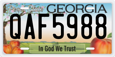 GA license plate QAF5988