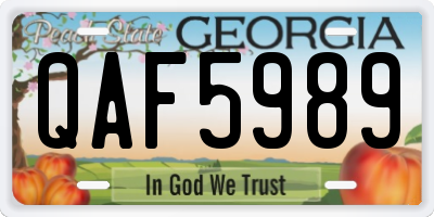 GA license plate QAF5989