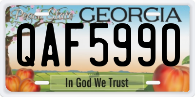 GA license plate QAF5990