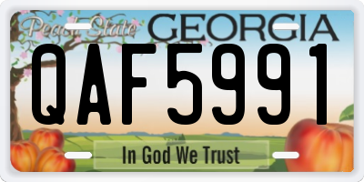 GA license plate QAF5991