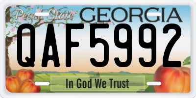GA license plate QAF5992