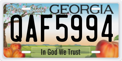 GA license plate QAF5994
