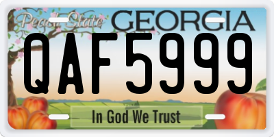 GA license plate QAF5999