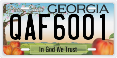 GA license plate QAF6001