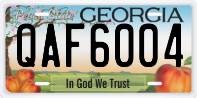 GA license plate QAF6004