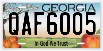 GA license plate QAF6005