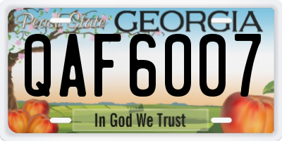 GA license plate QAF6007