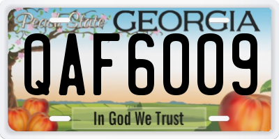 GA license plate QAF6009