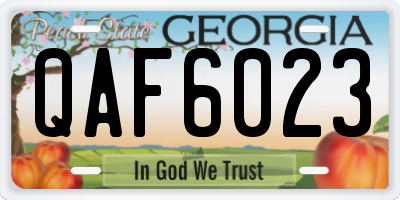 GA license plate QAF6023