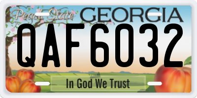 GA license plate QAF6032