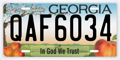 GA license plate QAF6034