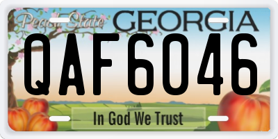 GA license plate QAF6046