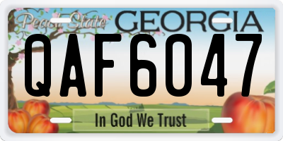 GA license plate QAF6047