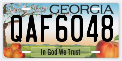 GA license plate QAF6048
