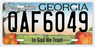 GA license plate QAF6049
