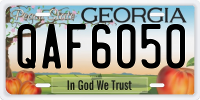GA license plate QAF6050
