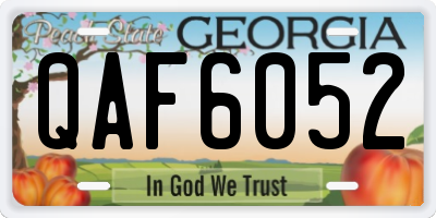 GA license plate QAF6052