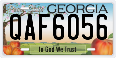 GA license plate QAF6056