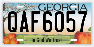 GA license plate QAF6057