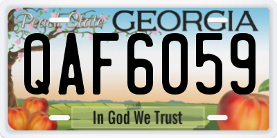 GA license plate QAF6059